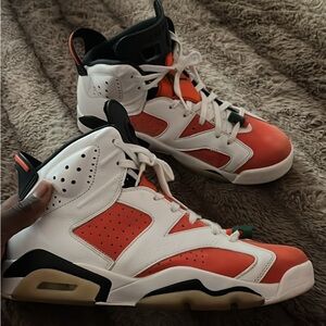 Air Jordan White and Orange Sneakers